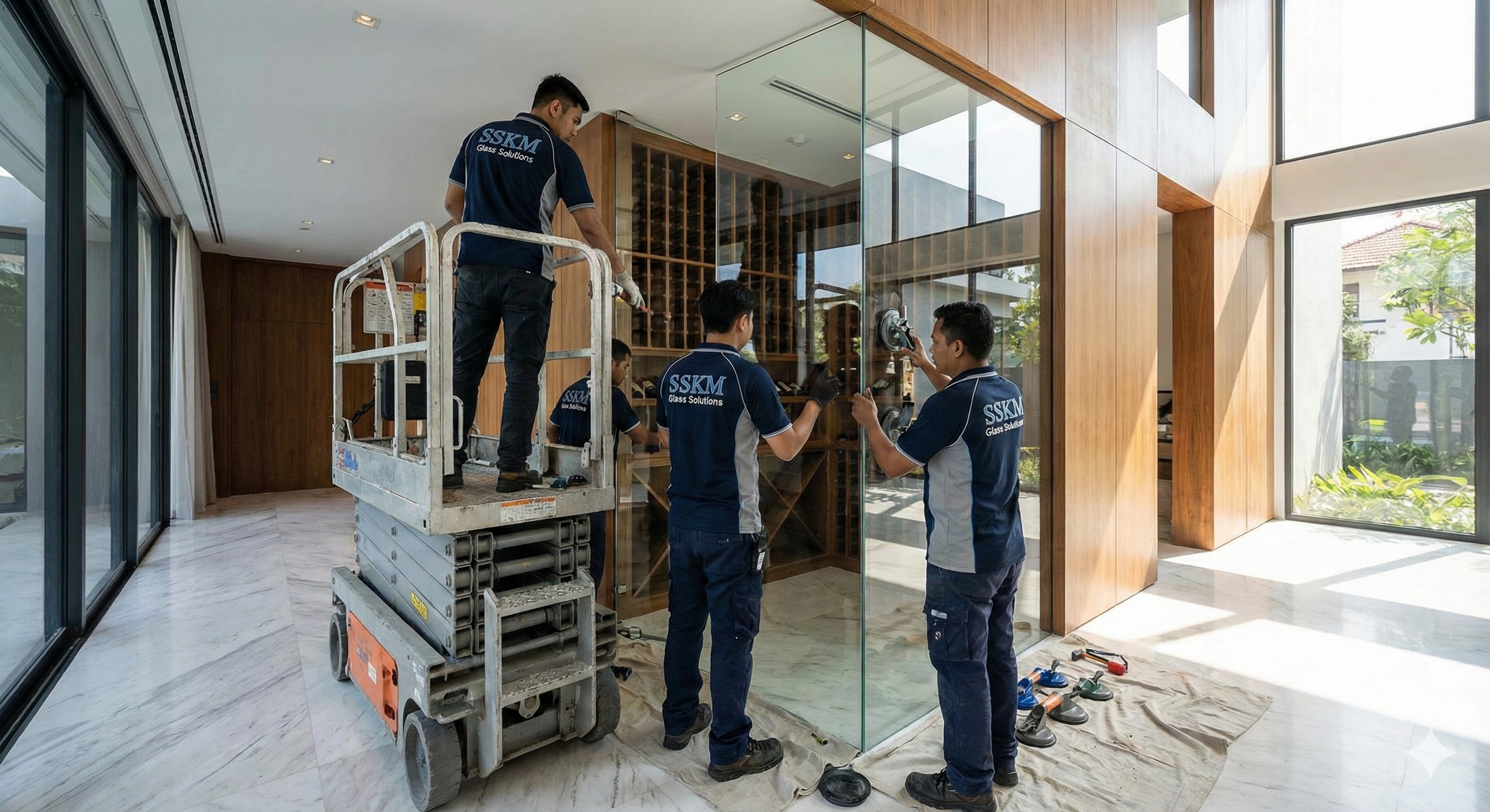 Modern glass office partition