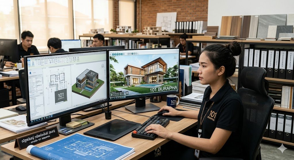 ออกแบบสถาปัตยกรรมและภาพ 3D Perspective