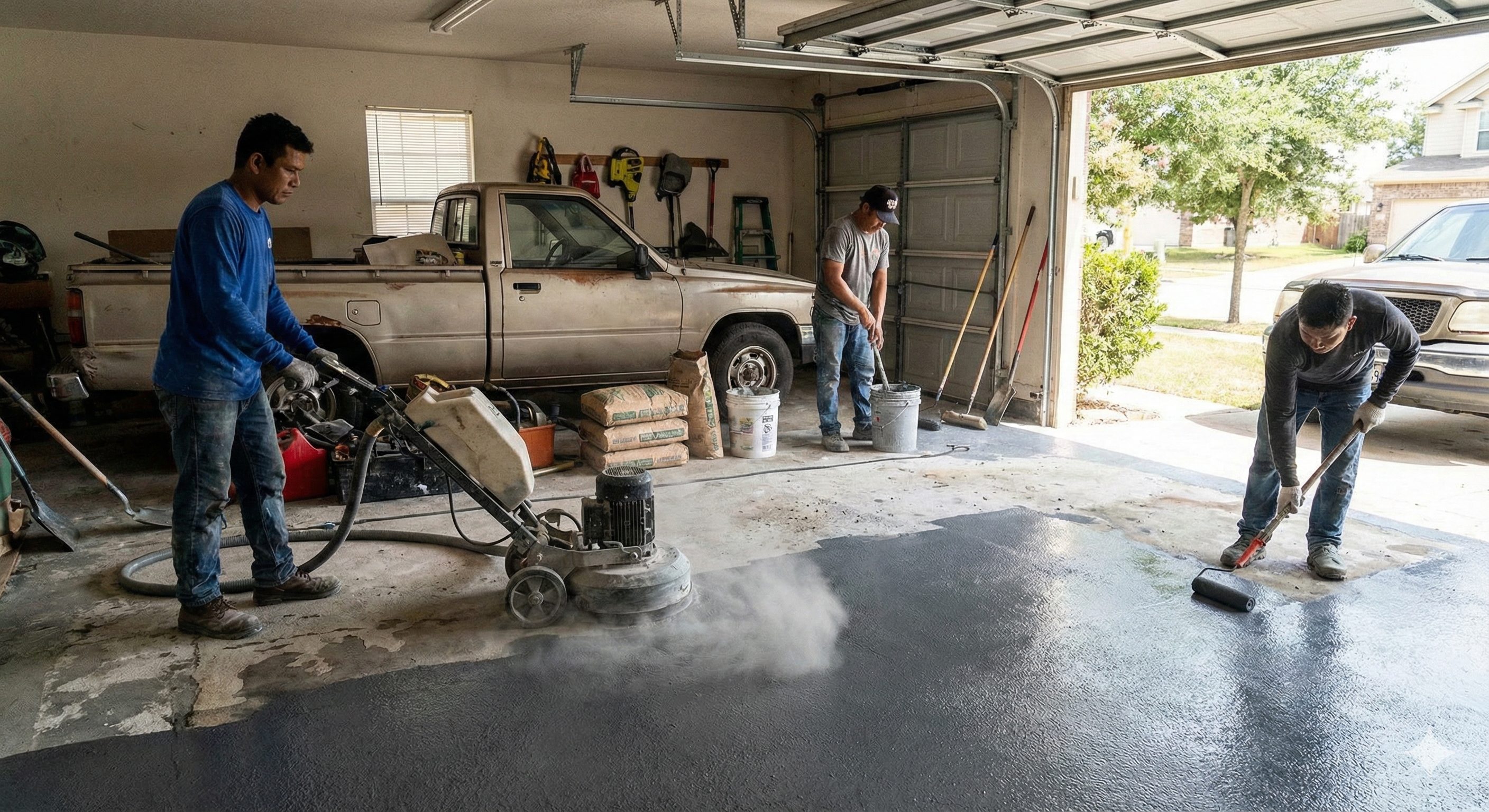 ปรับปรุงพื้นโรงรถ